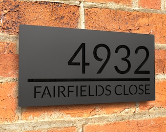 Modern black door numbers, custom acrylic door numbers, custom address signage