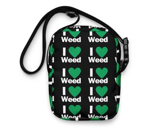 Schoudertas schoudertas accessoires stoner cadeau Cannabis I Marihuanna ik hou van Weed Black KushISmokeIGanjaIRastafariI 420 cadeau