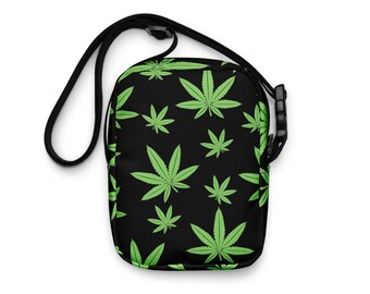 Schoudertas schoudertas accessoires stoner cadeau cannabis I marihuana hennepblad zwart IKushISmokeIGanjaIRastafariI 420 cadeau