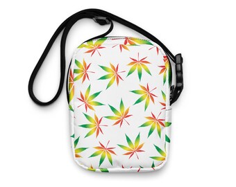 Umhängetasche Schultertasche Accessoires Kiffergeschenk Cannabis I Marihuanna Weiß HanfleafIKushISmokeIGanjaIRastafariI 420 Geschenk