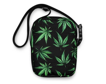 Schoudertas schoudertas accessoires stoner cadeau cannabis I marihuana hennepblad groen IKushISmokeIGanjaIRastafariI 420 cadeau