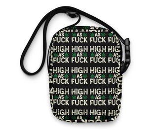 Bolso bandolera accesorios bolso bandolera regalo fumeta Cannabis I Marihuanna High as Fuck IKushISmokeIGanjaIRastafariI 420 regalo