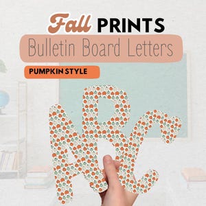 Pumpkin Bulletin Board Letters Fall Classroom Decor Halloween Alphabet Banner Printable Bulletin Board Kit Digital Letters A-Z