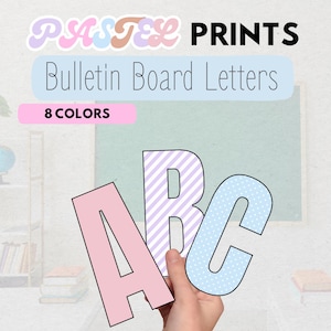 Pastel Colored A-Z Bulletin Board Letters,  Easy and Modern Classroom Decorations, Pastel Classroom Bulletin Board