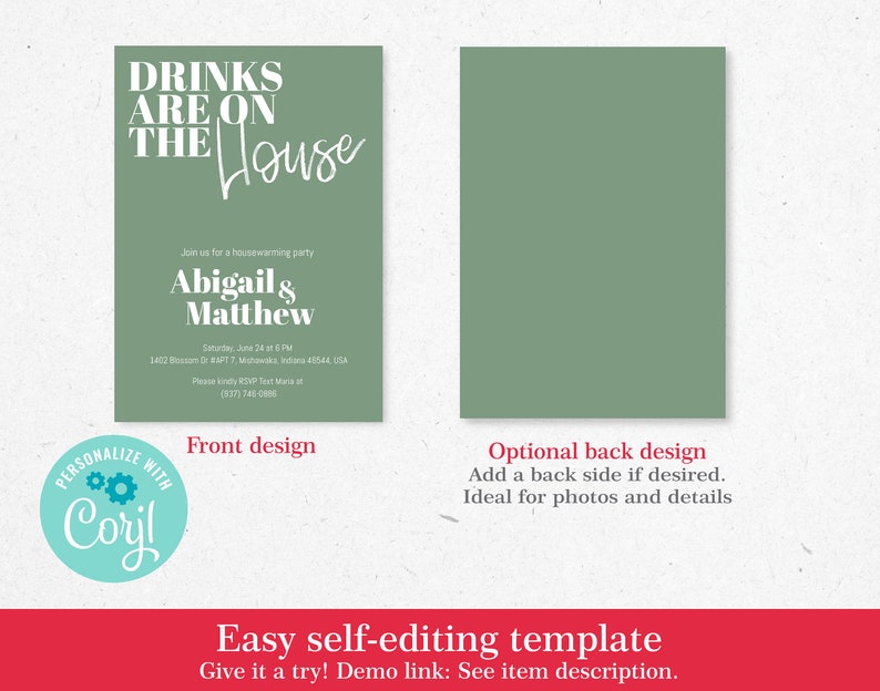 Editable Housewarming Party Invitation Printable Template Corjl, Modern