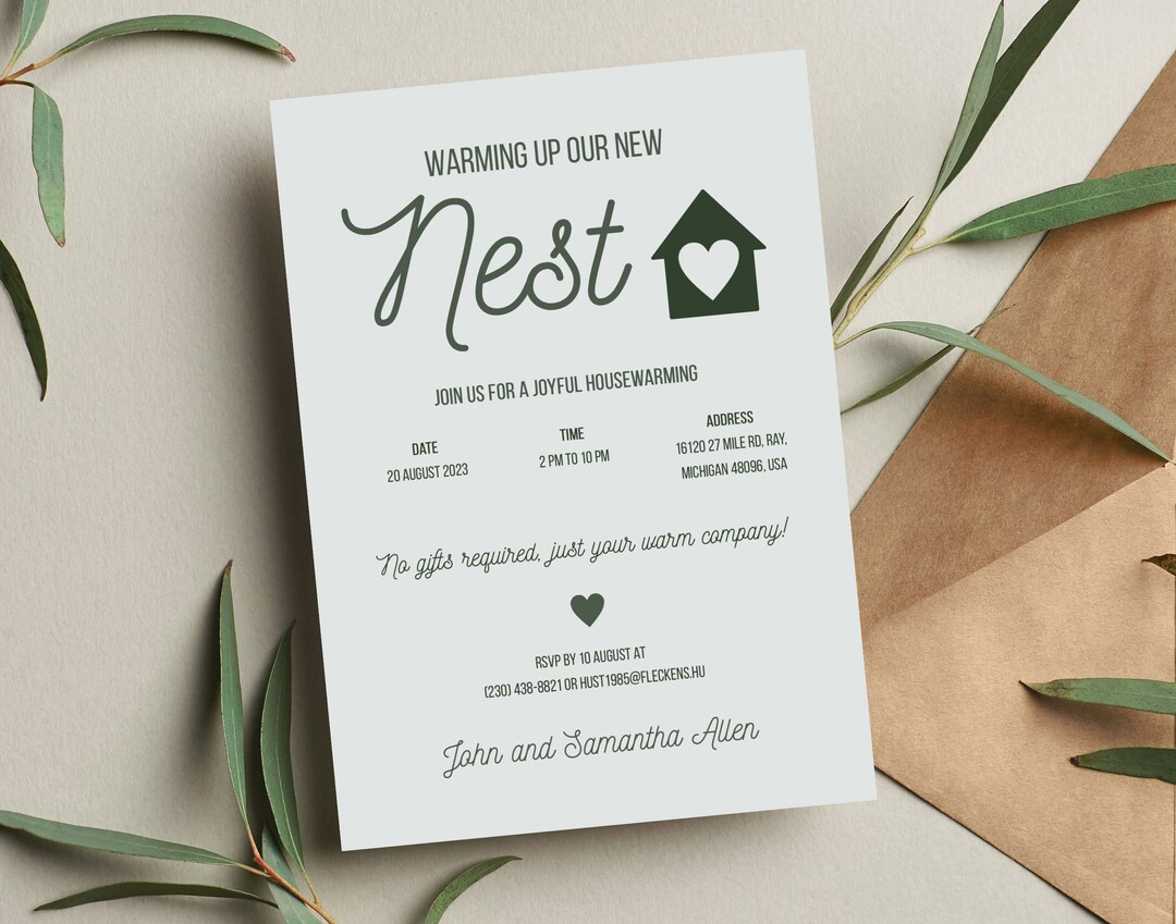 Editable Housewarming Party Invitation Printable Template Corjl, Modern