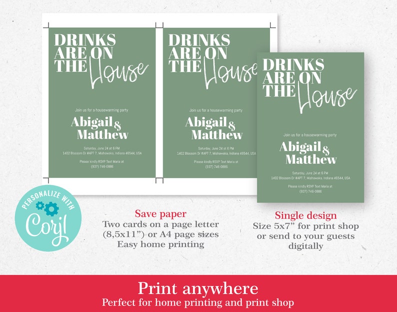 Editable Housewarming Party Invitation Printable Template Corjl, Modern