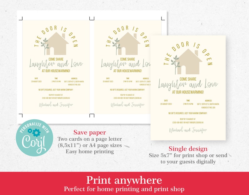 Editable Housewarming Party Invitation Printable Template Corjl, Modern