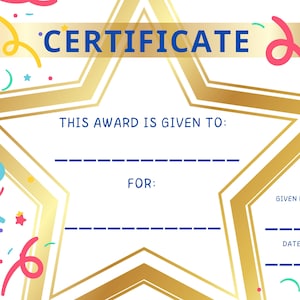 Certificat pour impression, certificat de reconnaissance, certificat de classe, Idées de récompenses pour les enseignants, certificat de scolarité, félicitations