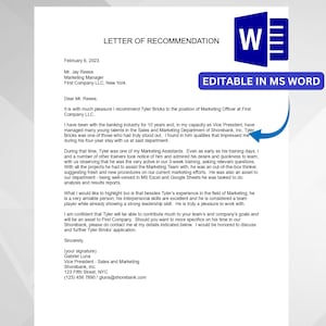 Plantilla de carta de recomendación profesional, carta de carácter, carta de recomendación para empleado del ex supervisor, referencias