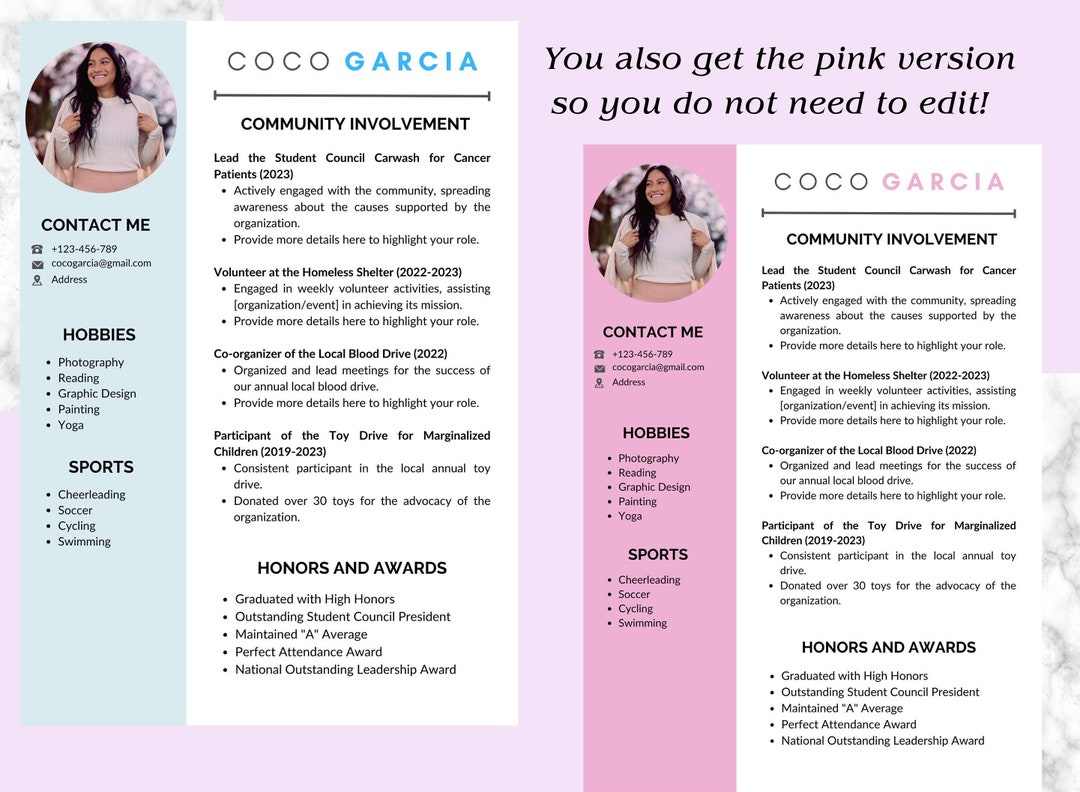 Sorority Resume Template 2 page - Il 1080xN.5309754425 575g 