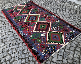 kilim rug, 5.4x9.5 large area rug, natural rug, handwoven rug, boho rug, decor rug, neutral rug, mexican rug, southwestern decor, oushak rug