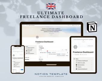 Notion Template Ultimate Freelancer Dashboard, Notion Business Planner Template, Client Portal Tracker, Project Management