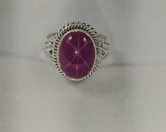 Robijnrode ring: natuurlijke edelsteen, 925 sterlingzilver, geboortesteen juli