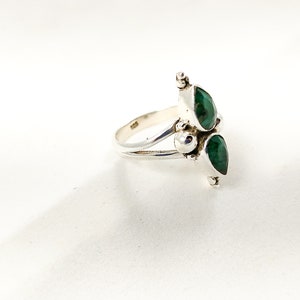 Green Sapphire Ring, Pear Cut Ring, Designer Ring, 925 Solid Sterling Ring, Statement Ring, Handmade Ring, Silver Ring, Women Gift Ring image 6