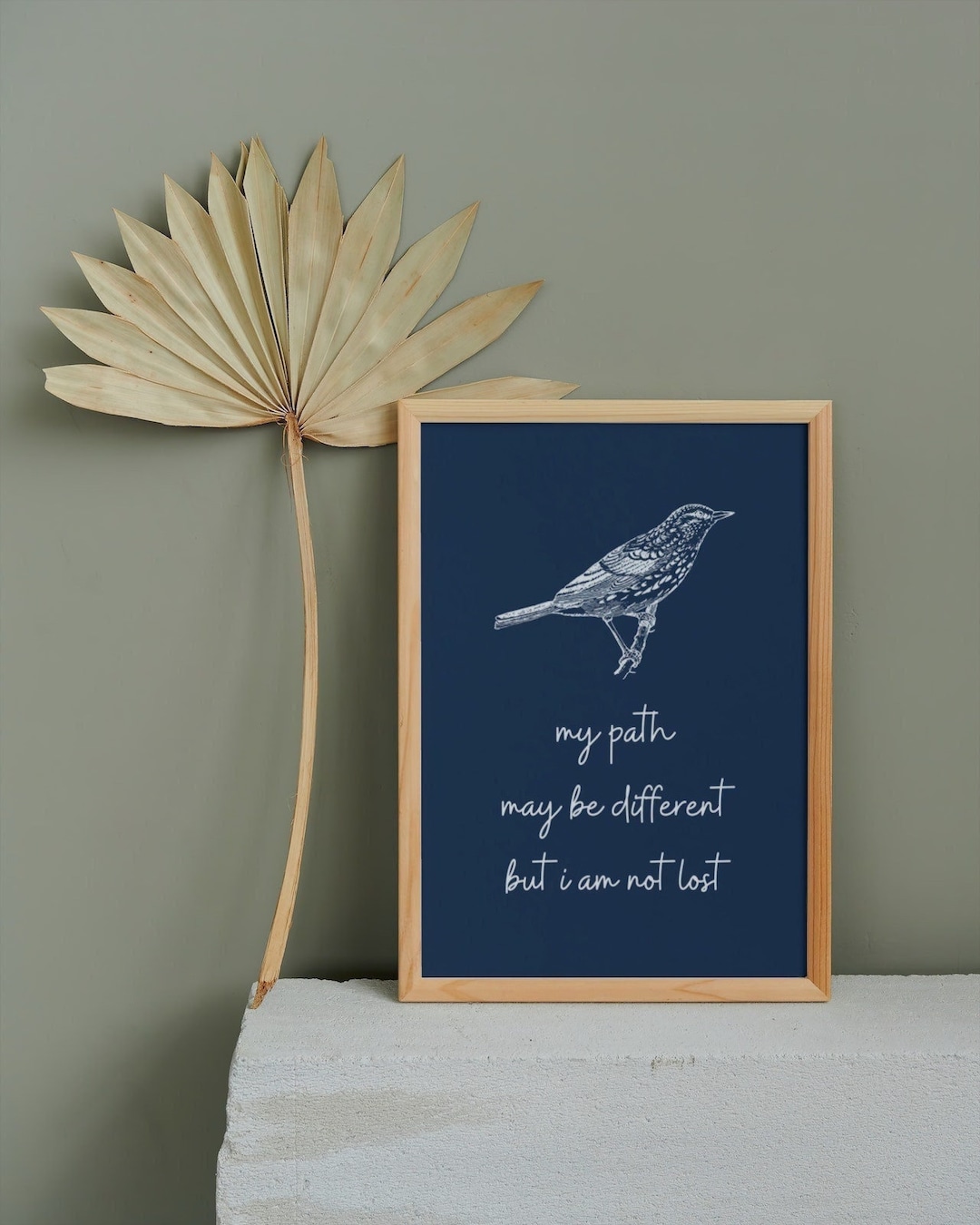 Bird Wall Art Print Minimalist Navy Blue Bird Line Drawing - Etsy