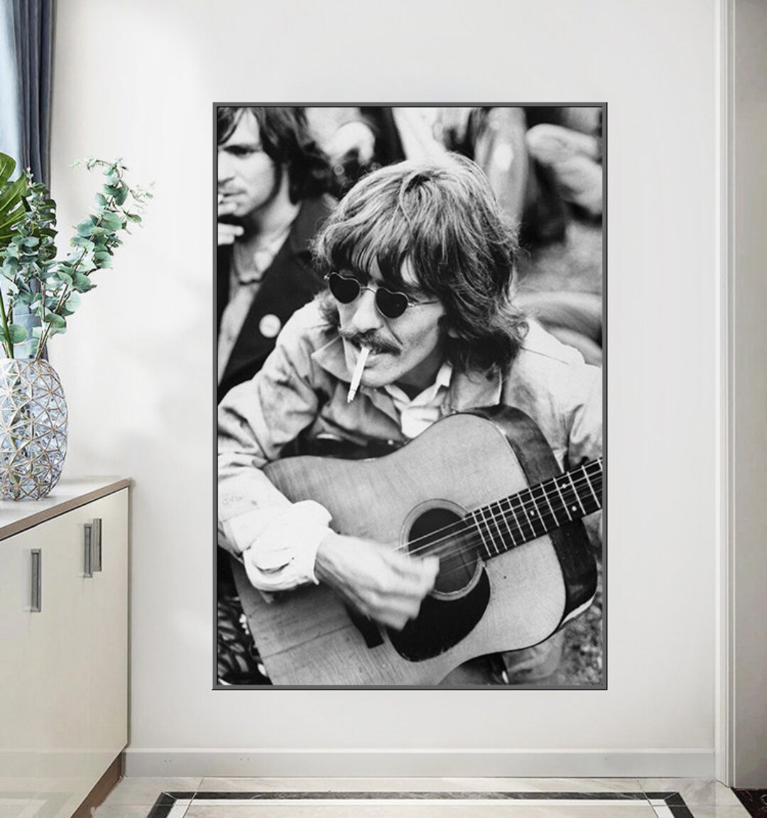 George Harrison Playing Guitar Print Wall Art Home Decor Poster Bar 211 ...