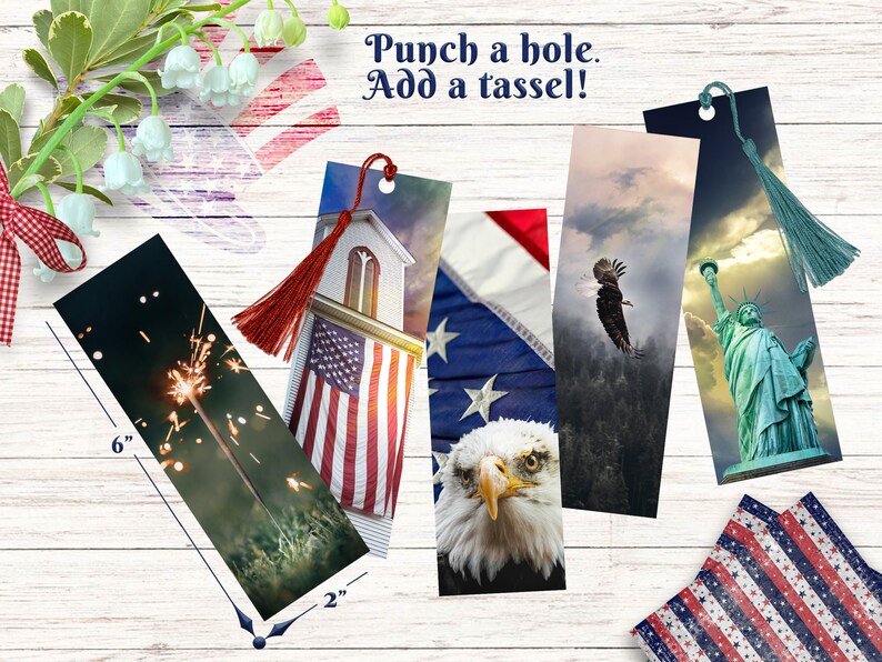 Freedom Bookmarks Printable Patriotic Bookmark , Digital Bald Eagle Flag , Statute of ...