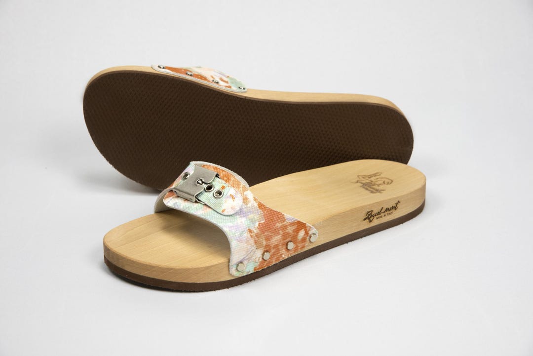 Wooden Clogs Handmade Orange, Light Blue, Pink - Damned Spring