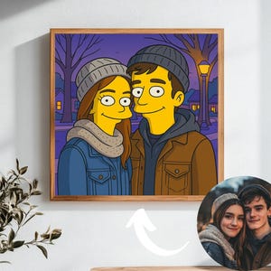 Personalized Simpsons family portrait, Personalized Simpsons portrait, Simpsons gift, Family Simpsons portrait, Custom Simpsons portrait