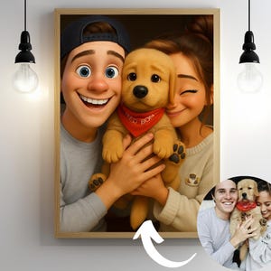 Pixar Style Portrait from Photo, Couple Cartoon Drawing, Pixar Art Style Portrait, 3D Cartoon Style Portrait, Personalized Cartoon Gift