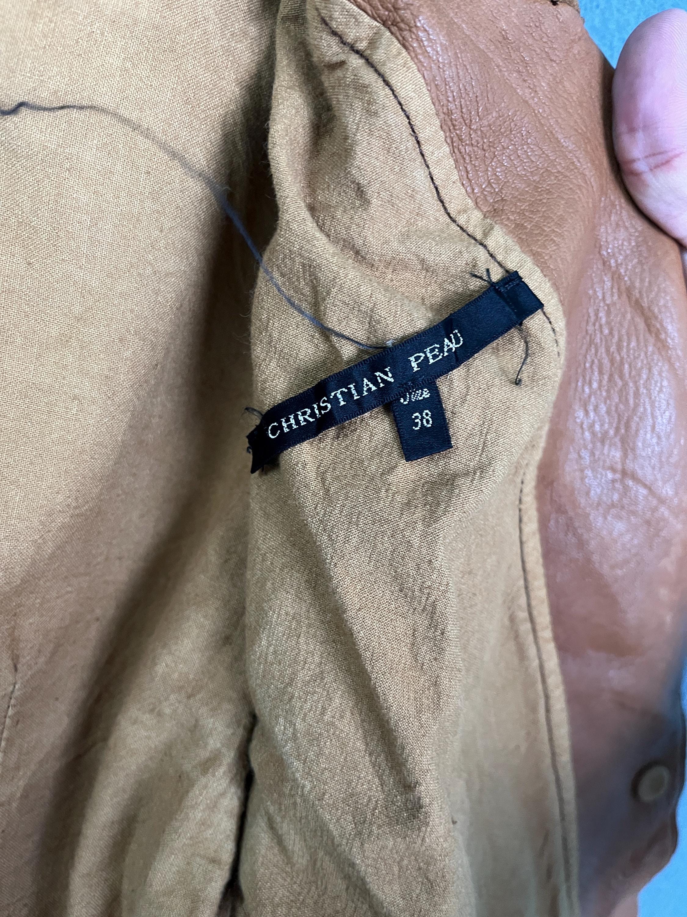 Christian Peau Goat Leather Made in Japan Brown Jacket Size 38