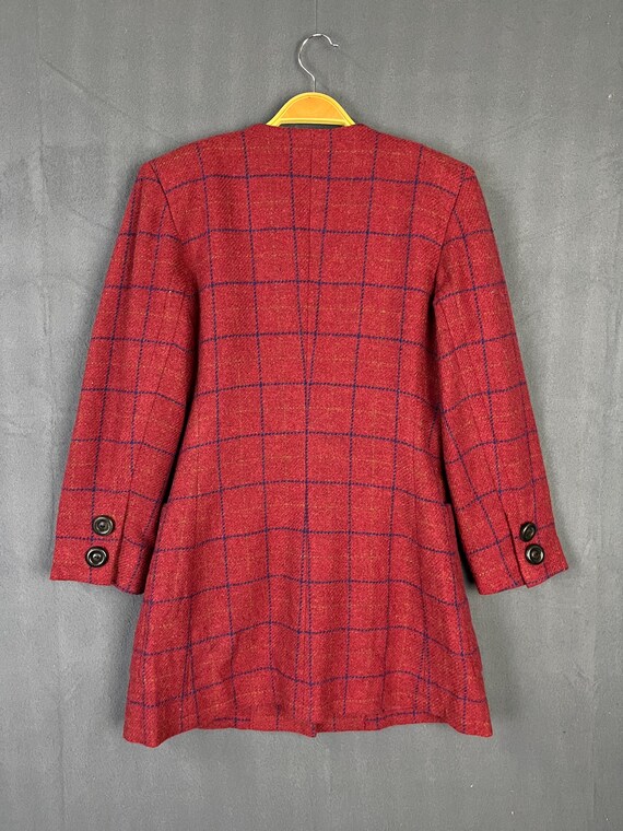 イヴ・サンローラン ウール チェック柄 コート チェック柄 YSL