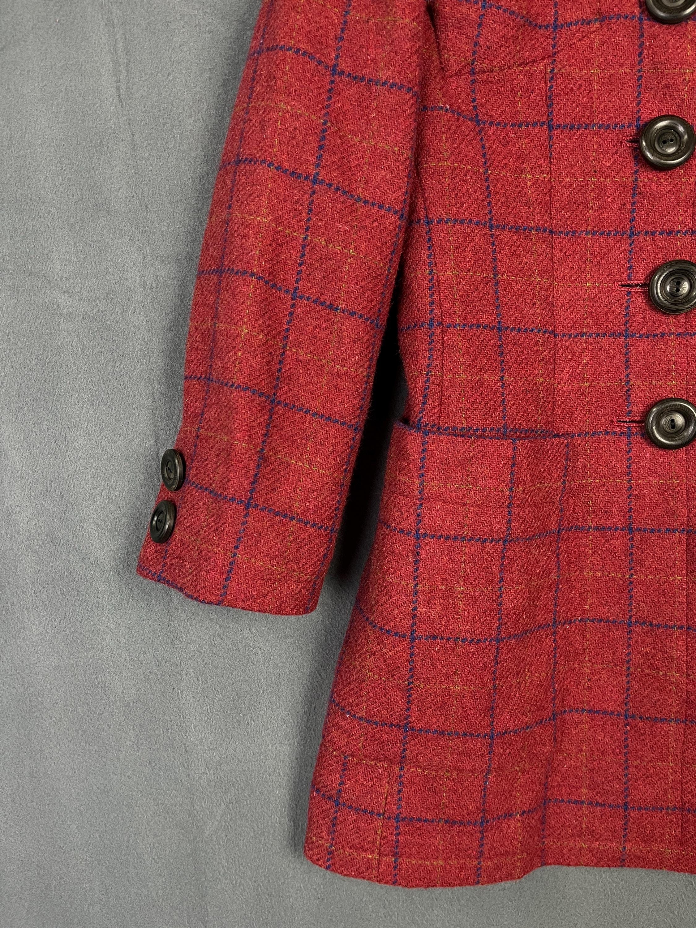 イヴ・サンローラン ウール チェック柄 コート チェック柄 YSL