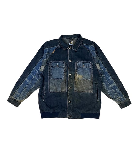 Akademiks Denim Concept Patchwork Multipocket Jac… - image 3