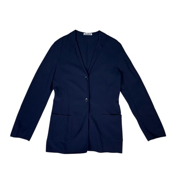 Jil Sander, Vintage Jil Sander Made in Italy Navy Blue Blazer