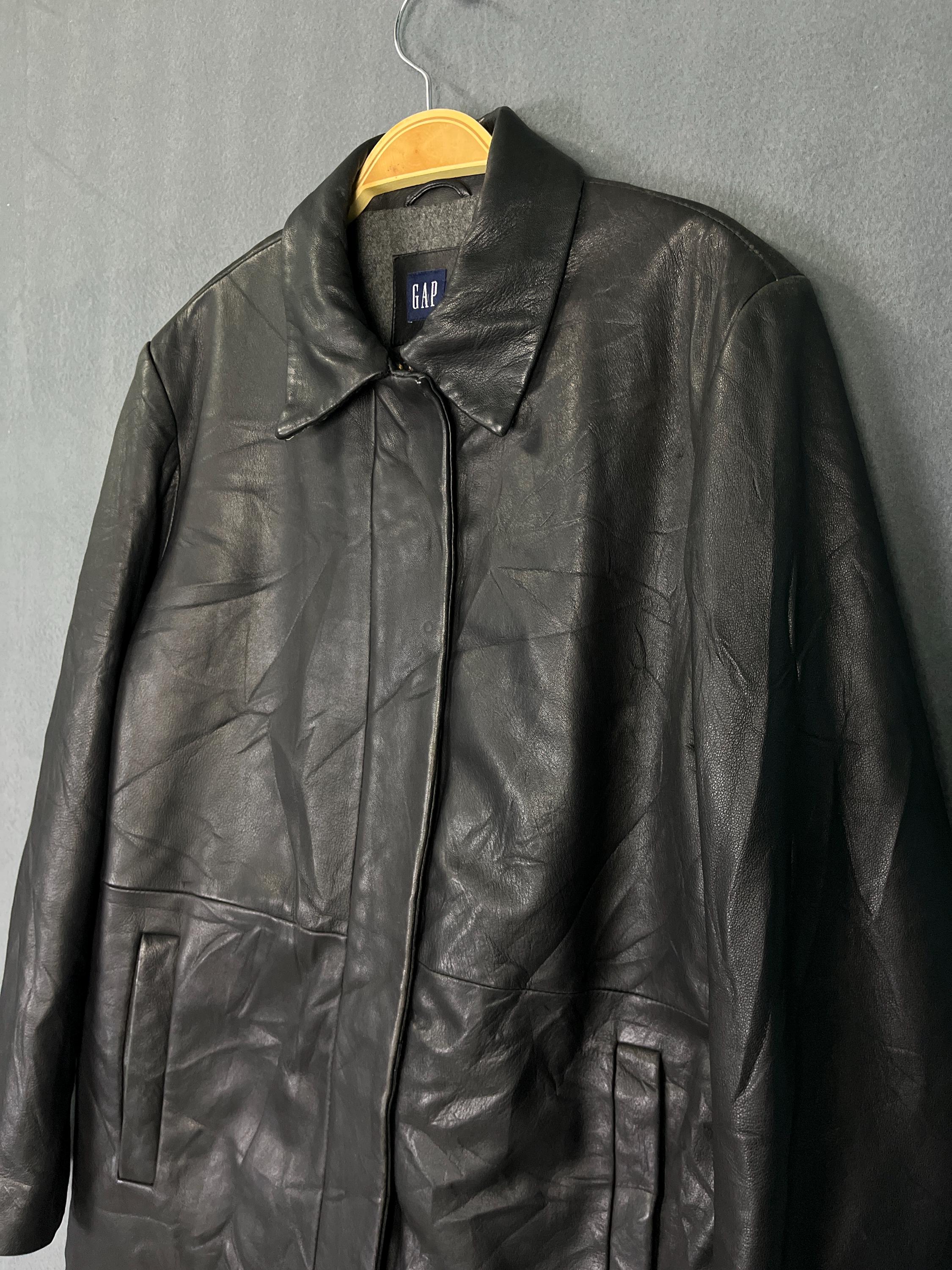 Vintage Gap Black Genuine Leather Zip up Jacket - Etsy