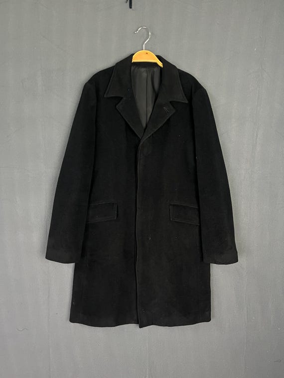5351 Pour Les Hommes Wool Long Coat Black Winter Coat Jacket