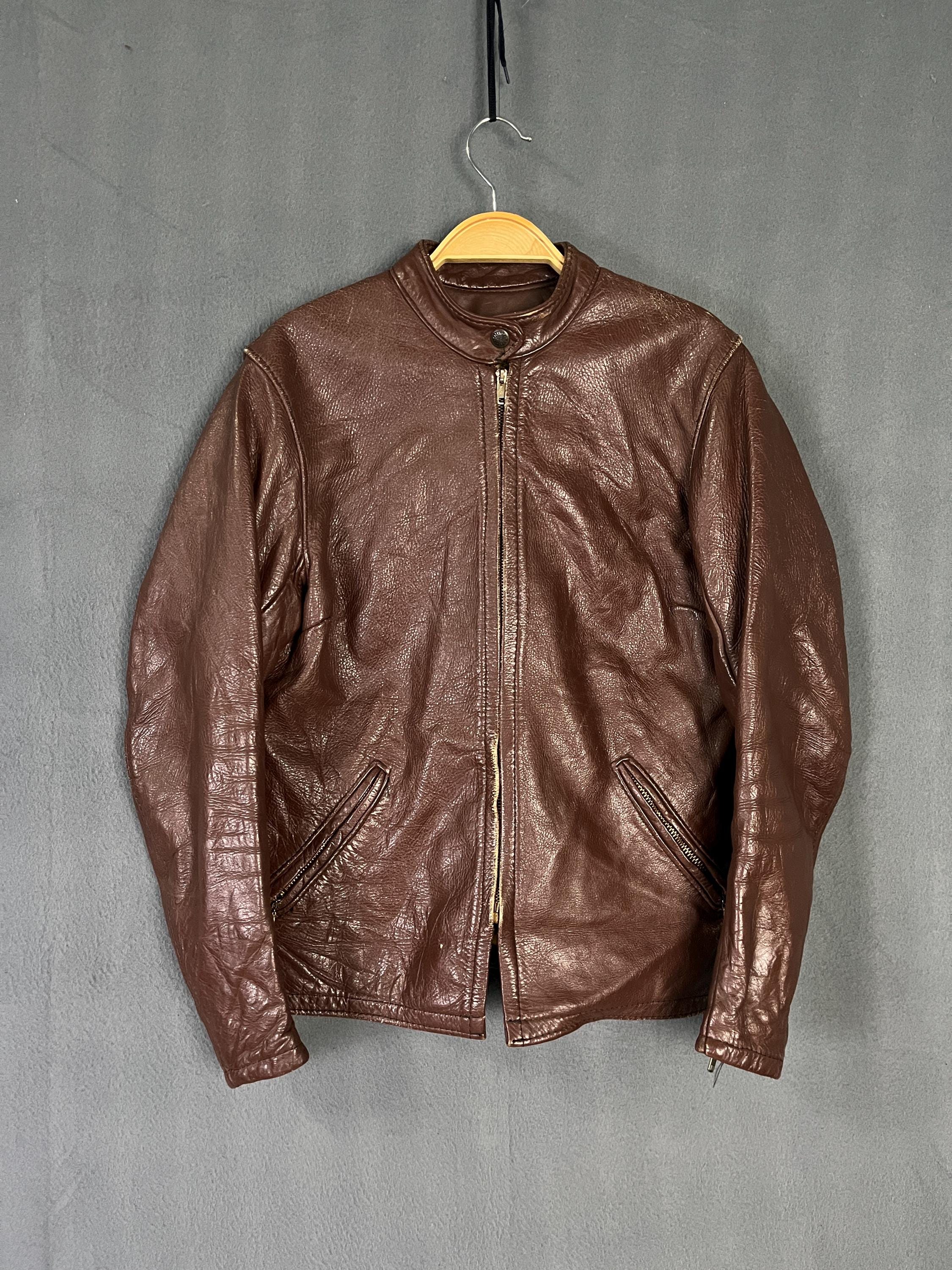 70's USA製　vintage レザージャケット　SERVALジップ　M Serval zipper - Etsy 日本