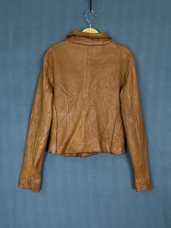 Christian Peau Goat Leather Made in Japan Brown Jacket Size 38
