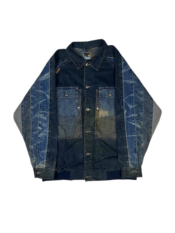Akademiks Denim Concept Patchwork Multipocket Jac… - image 1