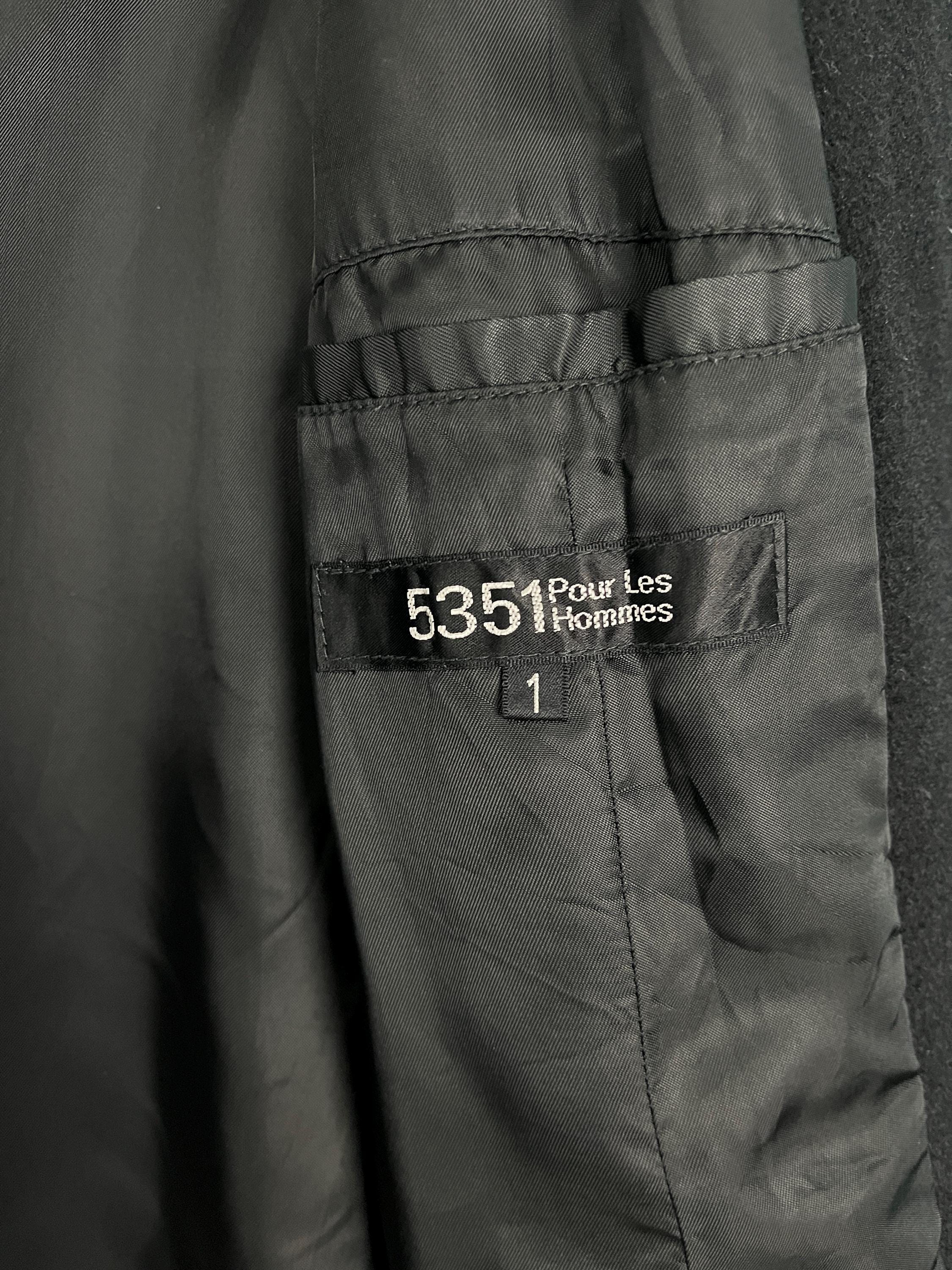 5351 Pour Les Hommes Wool Long Coat Black Winter Coat Jacket