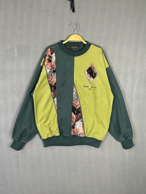 Rudolph Valentino Patchwork Nice Pattern Fleece S… - image 1