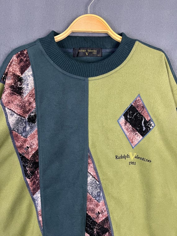 Rudolph Valentino Patchwork Nice Pattern Fleece S… - image 3