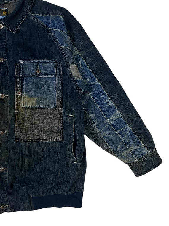 Akademiks Denim Concept Patchwork Multipocket Jac… - image 6
