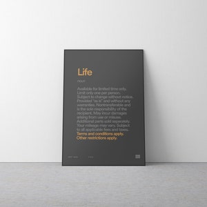 Typography Poster, Meaning of Life, Inspirational Wall Art, Wall Decor, Reminder Poster, Dorm Poster, Home Office Poster, Digital Download