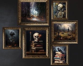 Gothic Cottagecore Wall Art Prints: Halloween Home Decor (Digital Download)