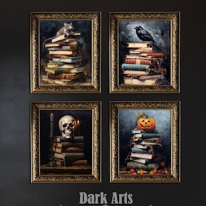 Set Of 4 Dark Academia Prints | Moody Gothic Wall Art | Dark Cottagecore | Witchy Decor and Gifts | Digital Download PRINTABLE Gallery