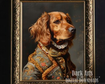 Irish Setter Royal Portrait, Victorian Renaissance Dog Art (Digital Download)