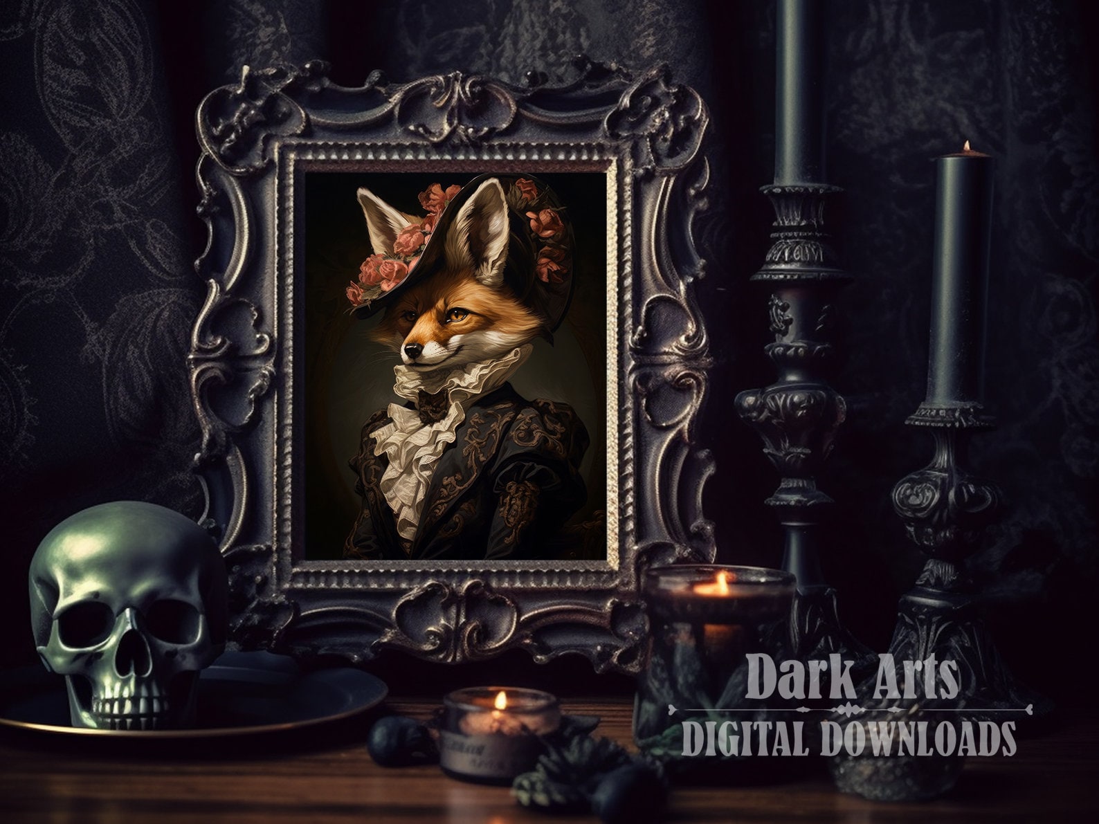 Victorian Lady Fox Art Print: Gothic Home Decor (digital Download) - Etsy