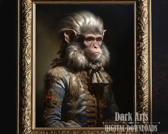 Impresión artística de un caballero mono victoriano: Primate renacentista (descarga digital)