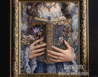 Victorian Altered Art Portrait, Enchanted Book Printable (Digital Download)