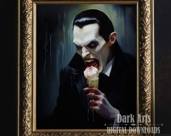 Dracula Ice Cream, Gothic wall decor, vampire home decor, printable download, dark, occult, Wiccan art