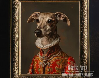 Italian Greyhound Royal Portrait, Renaissance Dog Art (Digital Download)