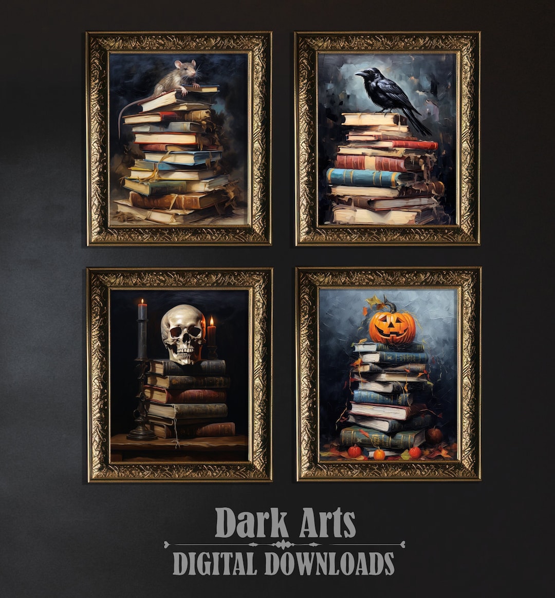 Dark Academia Prints Set: Gothic Halloween Wall Art (digital Download ...