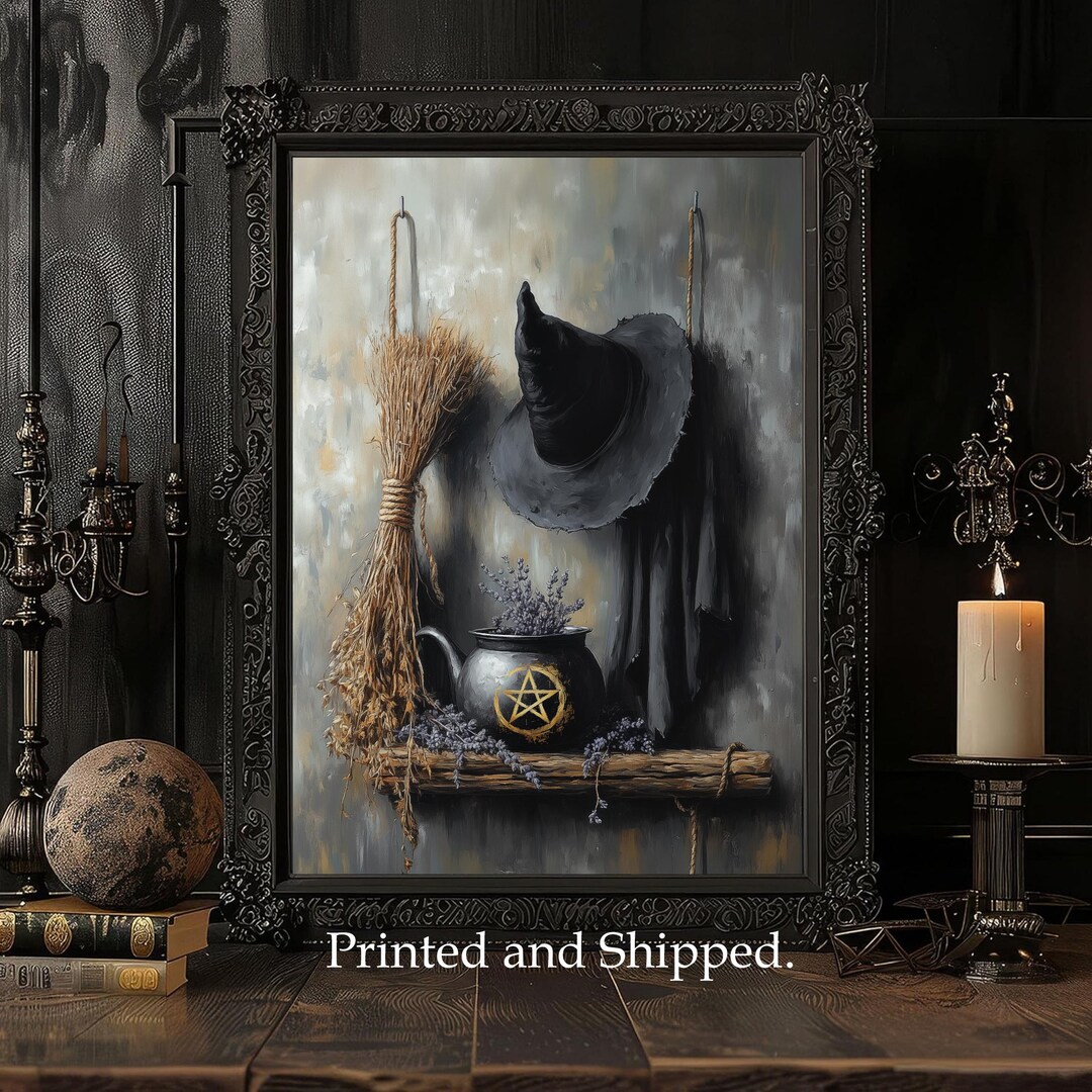 Witch Shelf Art Print – Gothic Home Decor, Unframed - Etsy